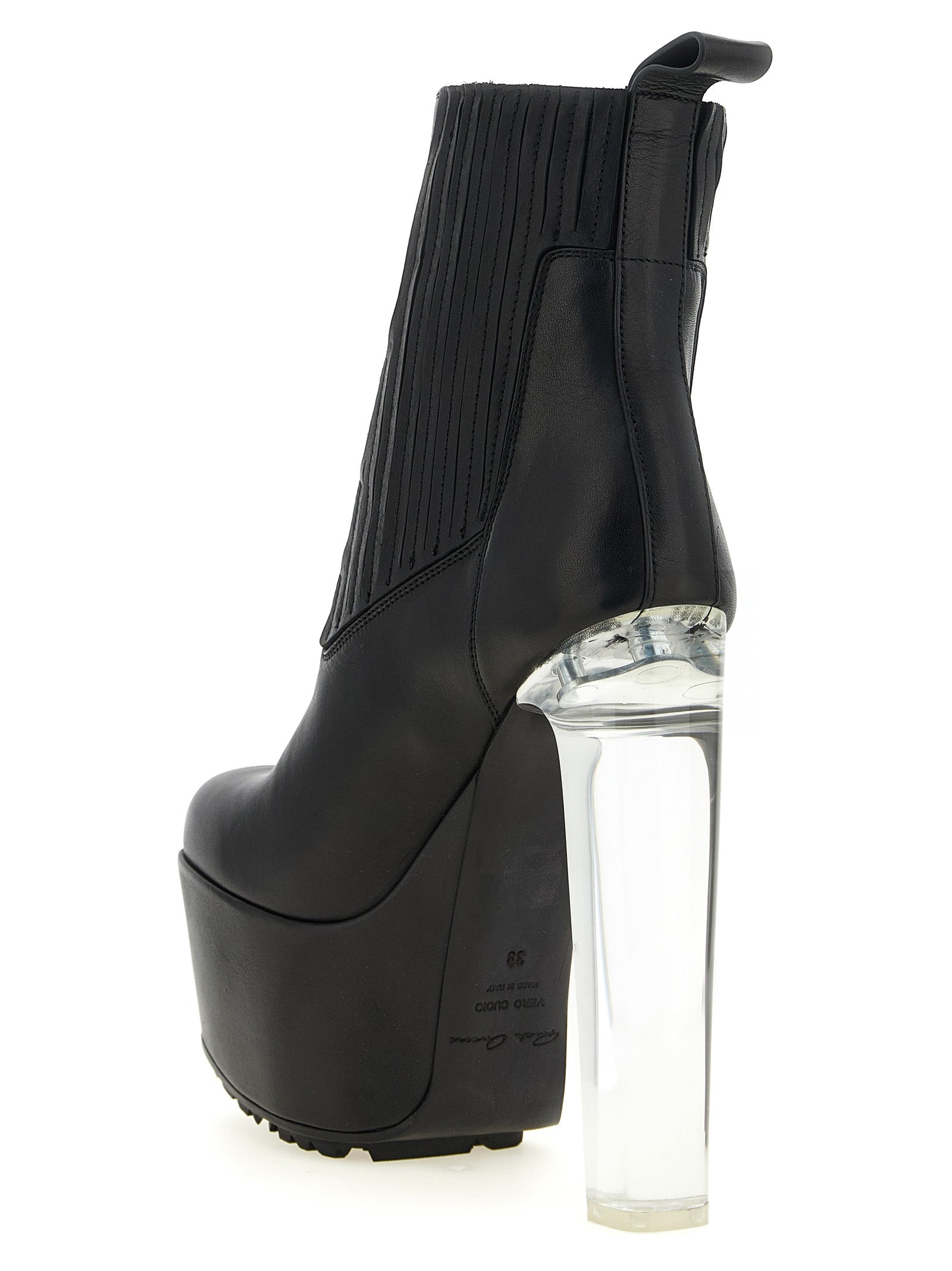 Schwarze Stiefeletten aus Kalbsleder