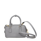 Graue Lederhandtasche