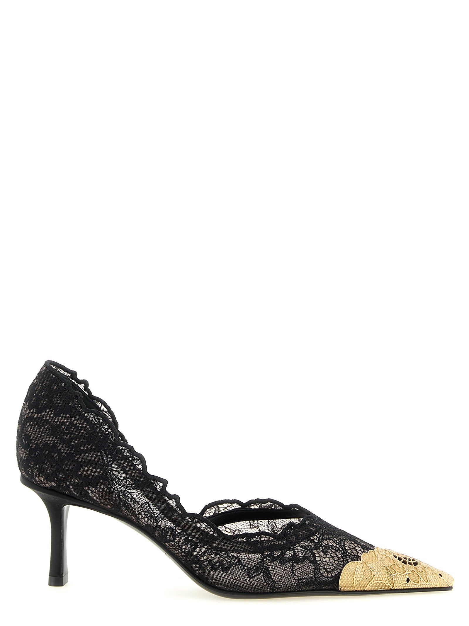 Schwarze Tencel Pumps mit mittlerem Absatz