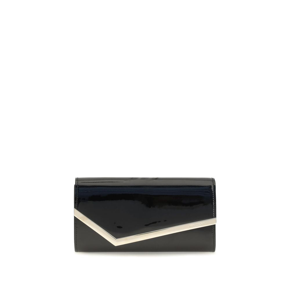Schwarzes Kalbsleder Bos Taurus Portemonnaie Jimmy Choo