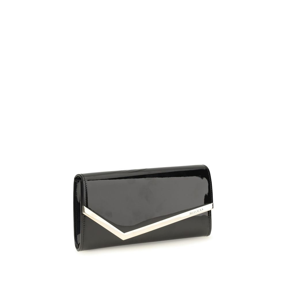 Schwarzes Kalbsleder Bos Taurus Portemonnaie Jimmy Choo