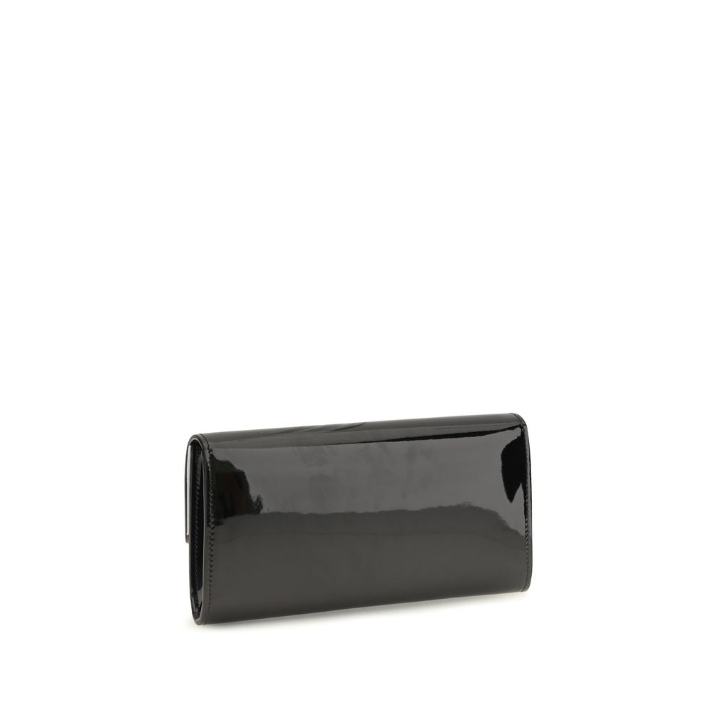 Schwarzes Kalbsleder Bos Taurus Portemonnaie Jimmy Choo