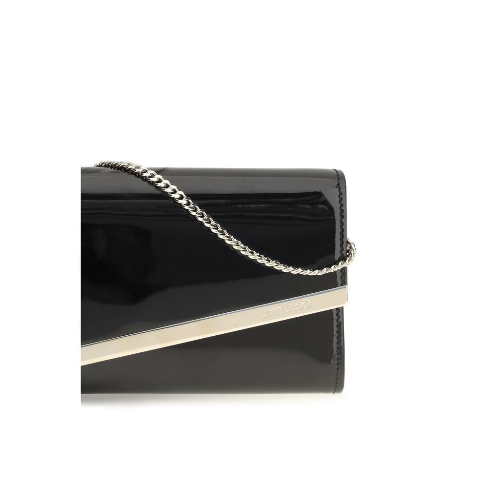 Schwarzes Kalbsleder Bos Taurus Portemonnaie Jimmy Choo
