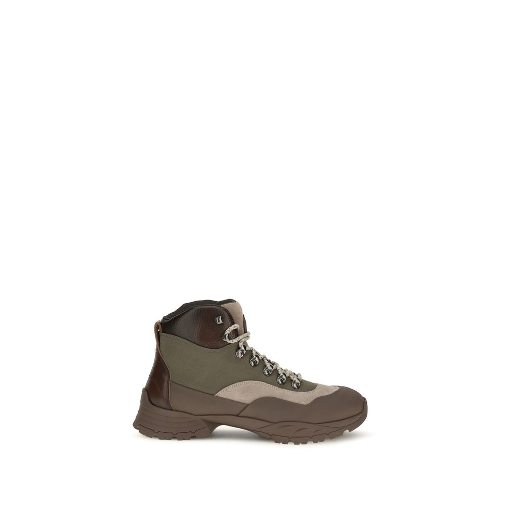 Bicolor-Schnürstiefel aus Nylon