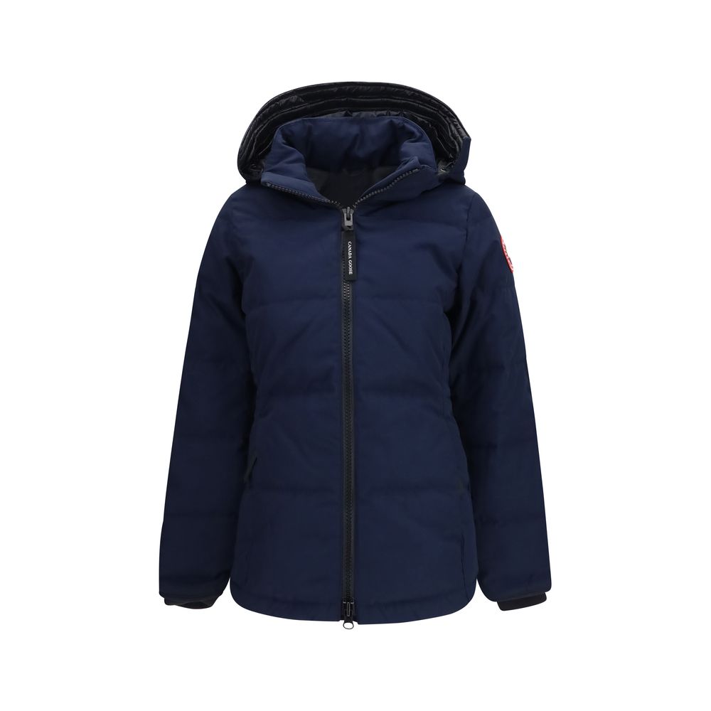 Blaue Polyester-Jacke in voller Länge