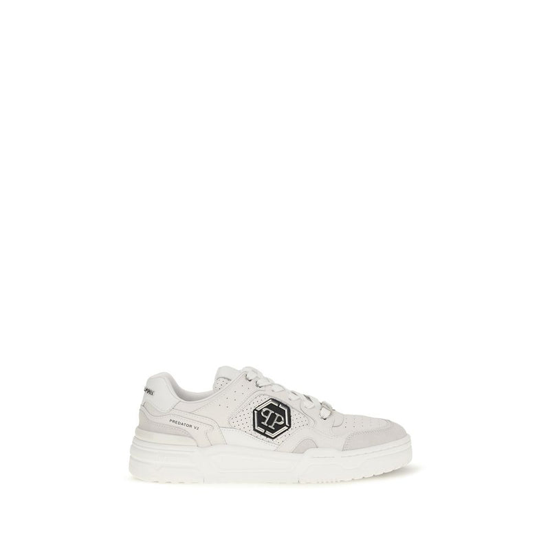 Weiße Low-Top-Sneaker aus Polyester