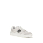 Weiße Low-Top-Sneaker aus Polyester