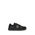 Schwarze Low-Top-Sneaker aus Polyester