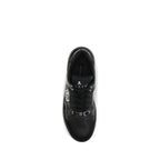 Schwarze Low-Top-Sneaker aus Polyester