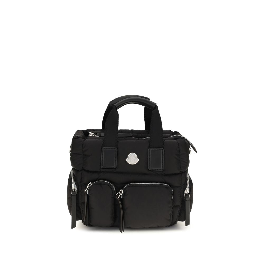 Schwarze Bos Taurus Kalbsleder Schultertasche Moncler