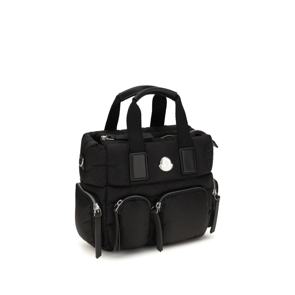 Schwarze Bos Taurus Kalbsleder Schultertasche Moncler