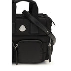 Schwarze Bos Taurus Kalbsleder Schultertasche Moncler