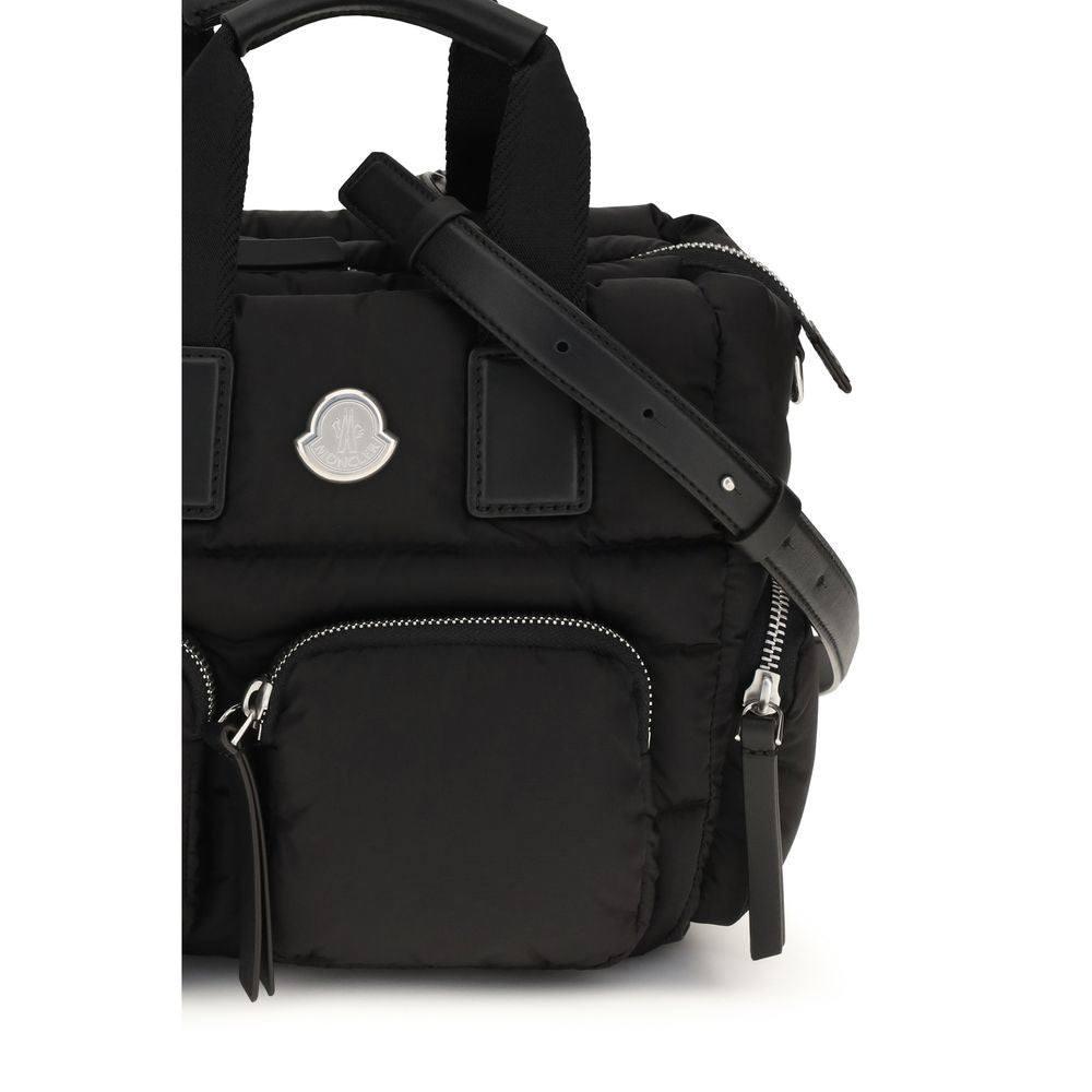 Schwarze Bos Taurus Kalbsleder Schultertasche Moncler