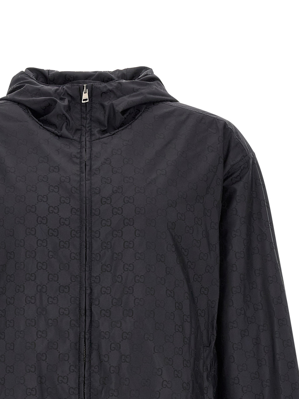 Schwarze Polyamid-Shell-Jacke