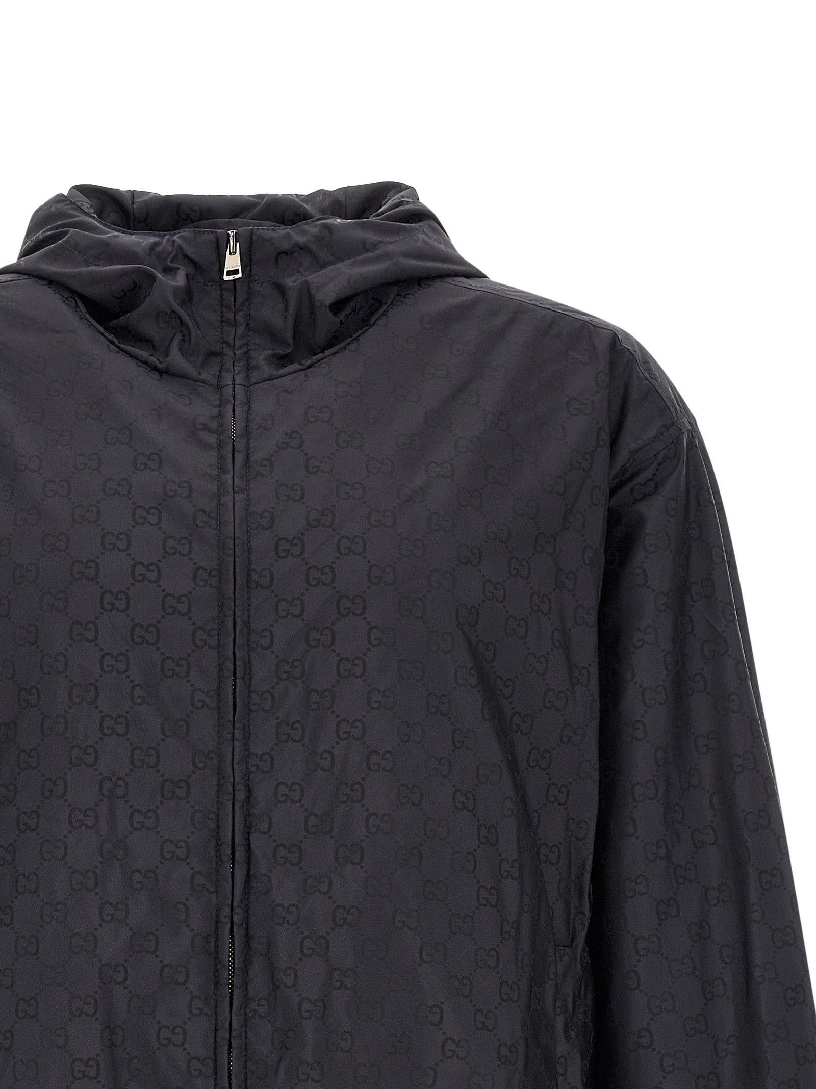 Schwarze Polyamid-Shell-Jacke