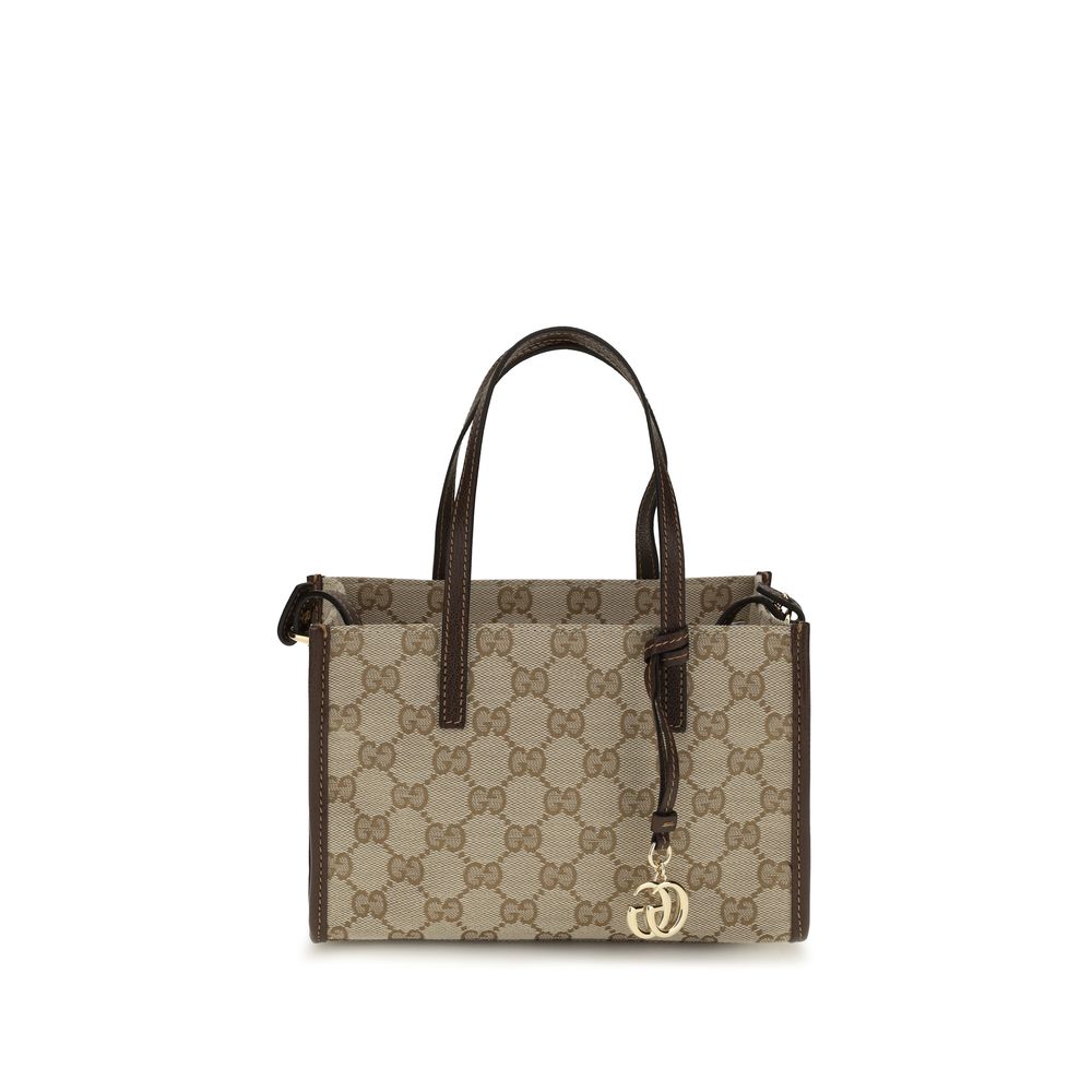 Beige Cotton Shoulder Bag Gucci
