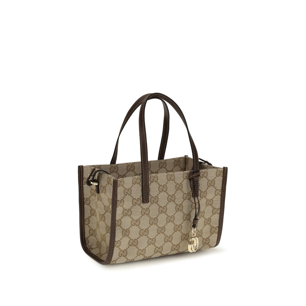 Beige Cotton Shoulder Bag Gucci
