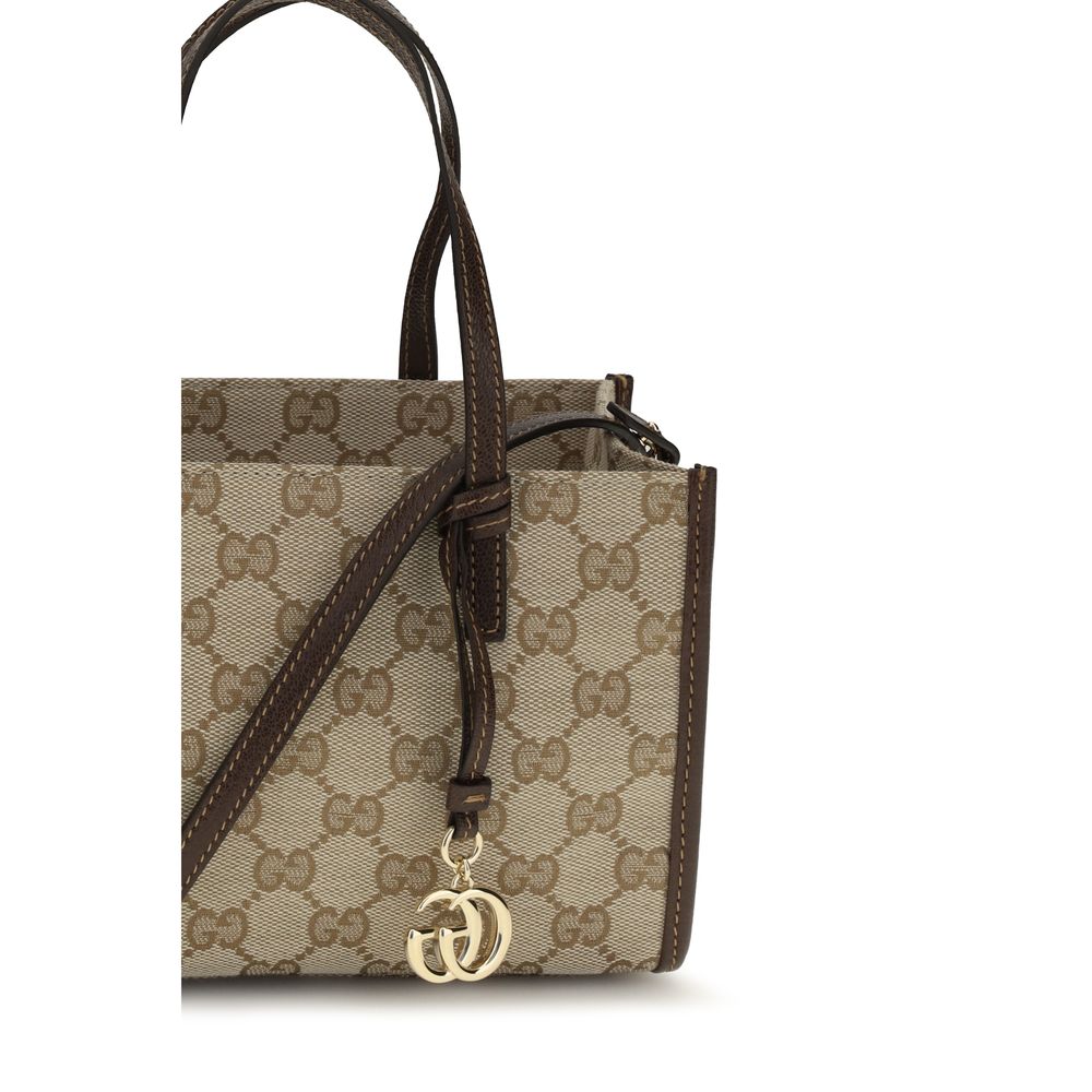 Beige Cotton Shoulder Bag Gucci
