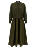 Zweifarbige Woll-Maxikleid