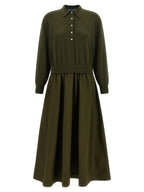 Zweifarbige Woll-Maxikleid