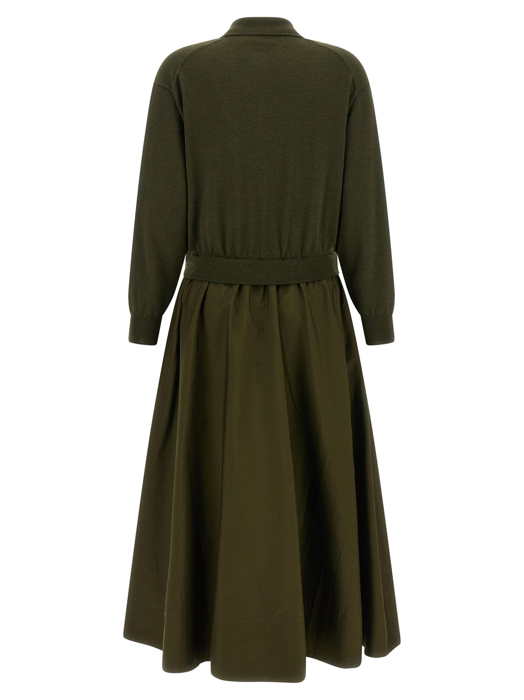 Zweifarbige Woll-Maxikleid