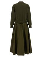 Zweifarbige Woll-Maxikleid