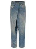 Blaue Jeans aus Baumwolle im geraden Schnitt