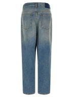 Blaue Jeans aus Baumwolle im geraden Schnitt