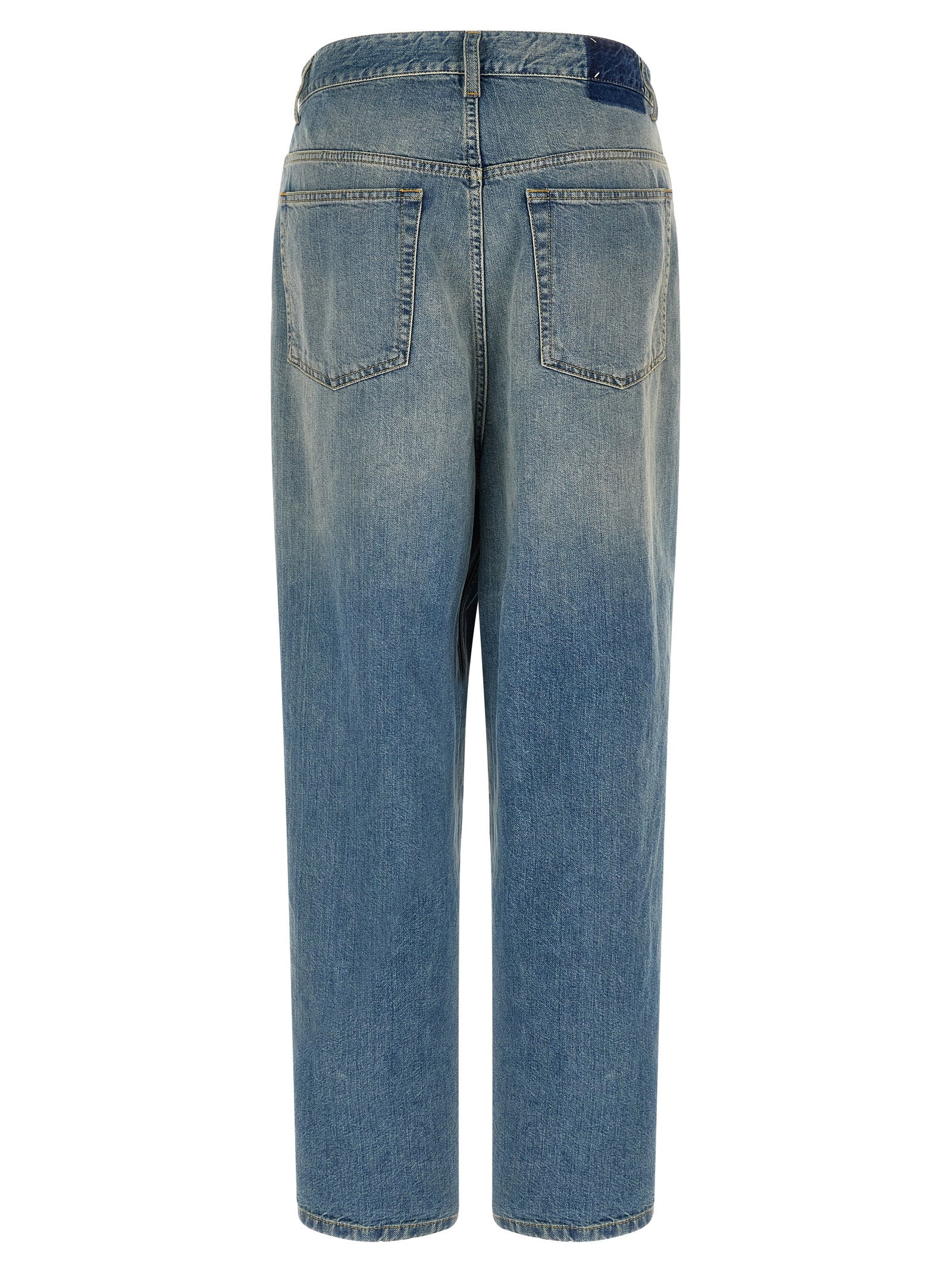 Blaue Jeans aus Baumwolle im geraden Schnitt