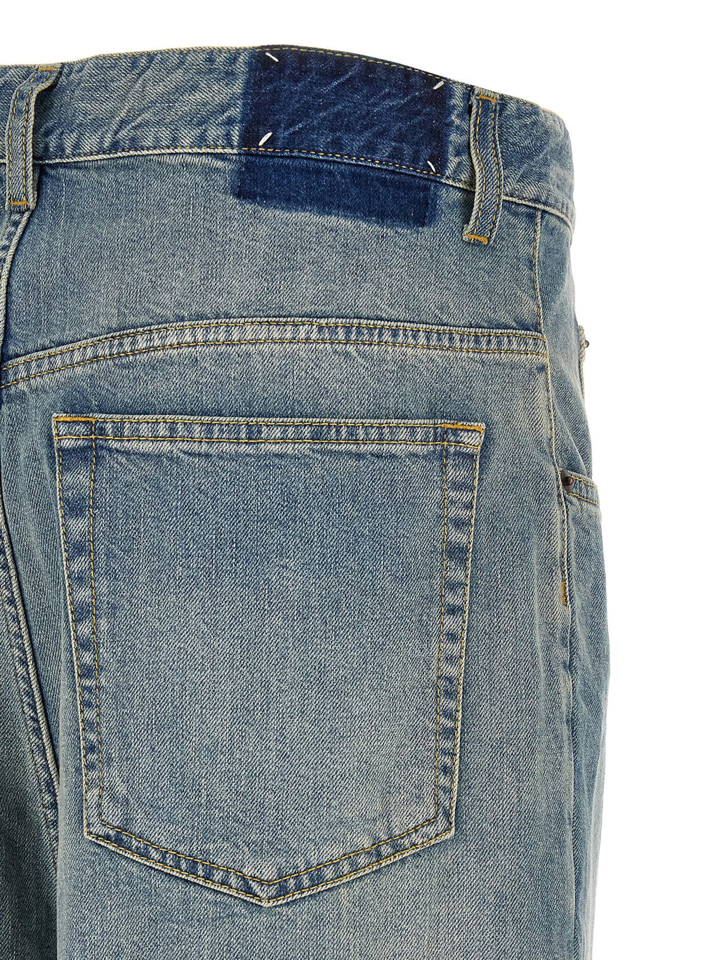 Blaue Jeans aus Baumwolle im geraden Schnitt