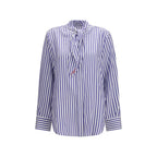 Blaue Seidenbluse Givenchy