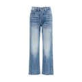 Blaue Bootcut-Jeans aus Baumwolle