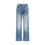 Blaue Bootcut-Jeans aus Baumwolle