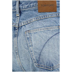 Blaue Bootcut-Jeans aus Baumwolle