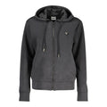 Schwarzer Kapuzenpullover aus Polyester für Damen