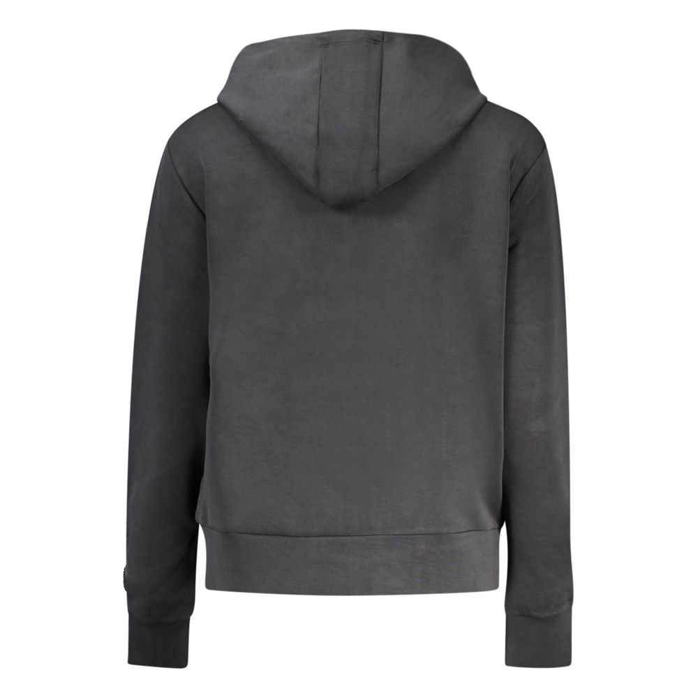 Schwarzer Kapuzenpullover aus Polyester für Damen