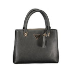 Schwarze Damen-Handtasche aus Polyurethan