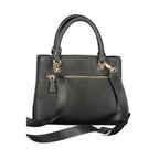 Schwarze Damen-Handtasche aus Polyurethan