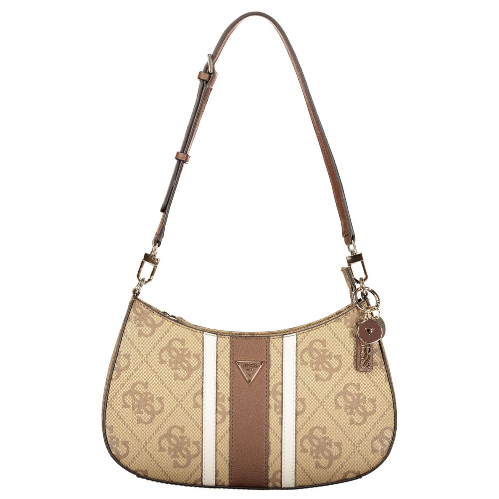 Beige Polyurethane Damen Handtasche