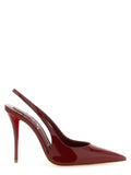 Rote Kalbsleder-Pumps mit hohem Absatz