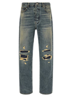 Blaue Jeans aus Baumwolle im geraden Schnitt