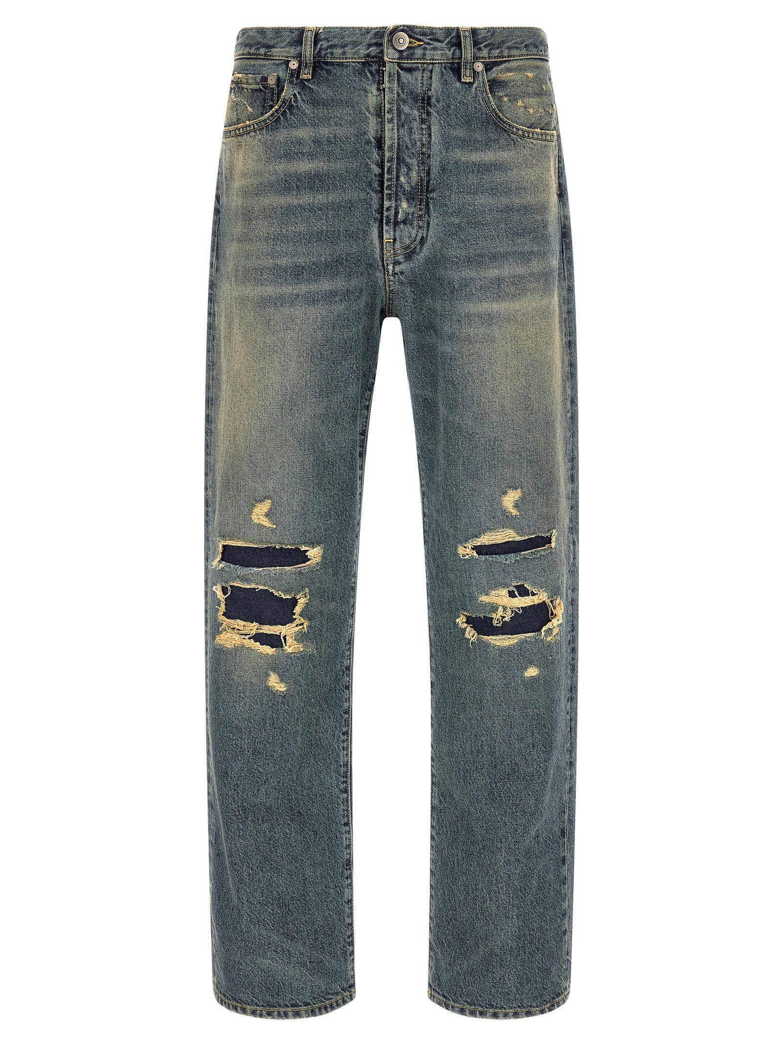 Blaue Jeans aus Baumwolle im geraden Schnitt