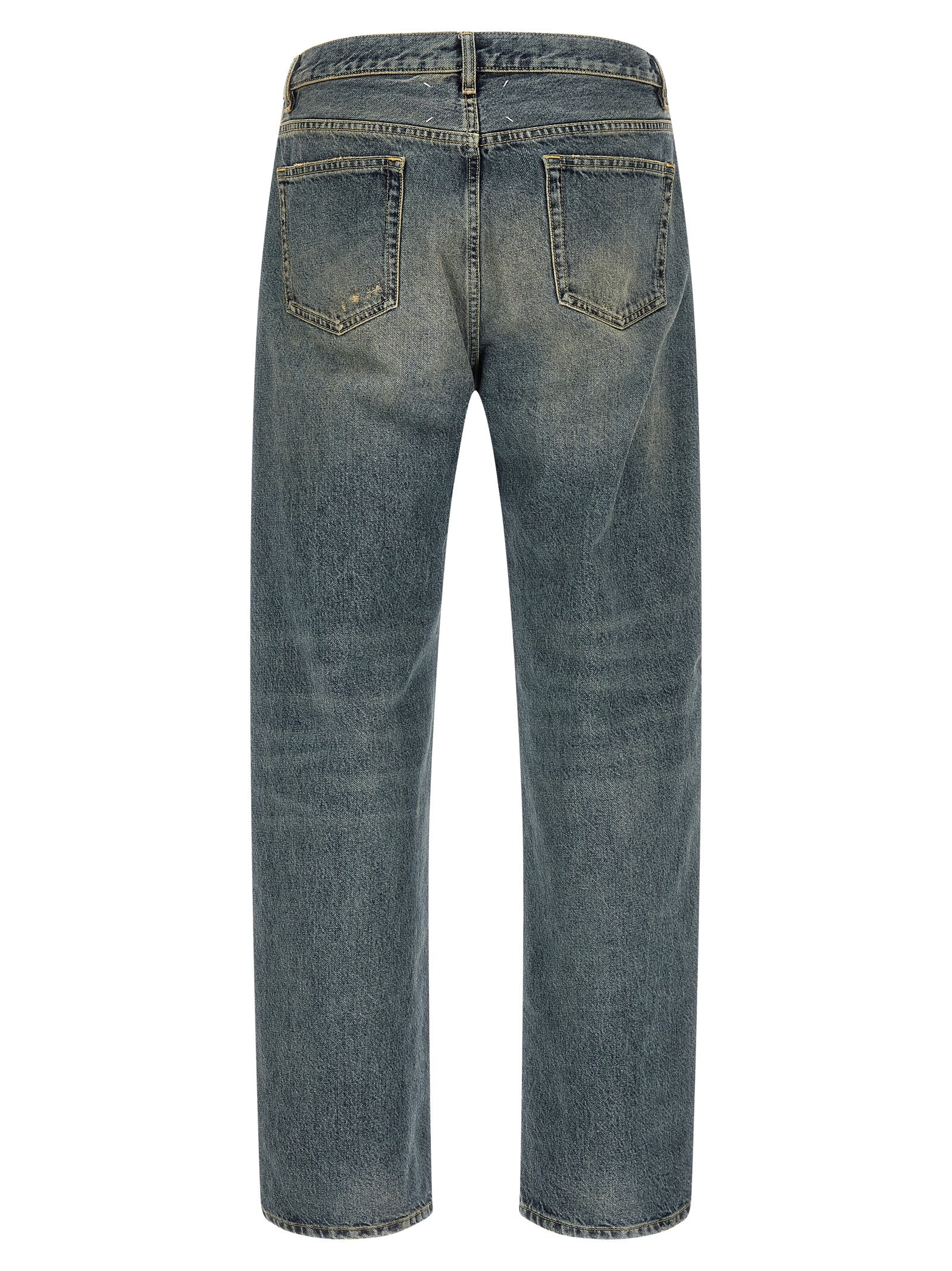 Blaue Jeans aus Baumwolle im geraden Schnitt