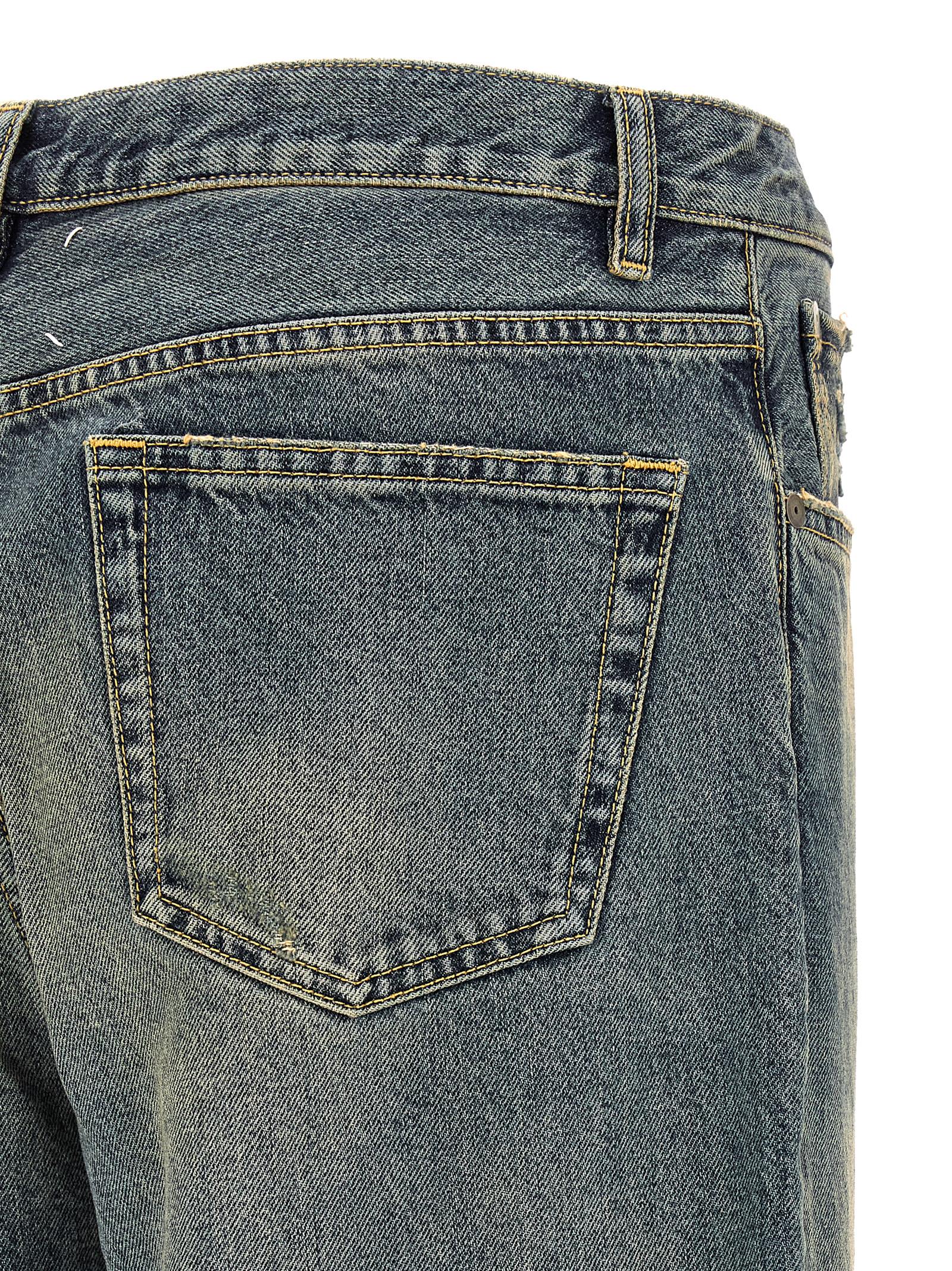 Blaue Jeans aus Baumwolle im geraden Schnitt