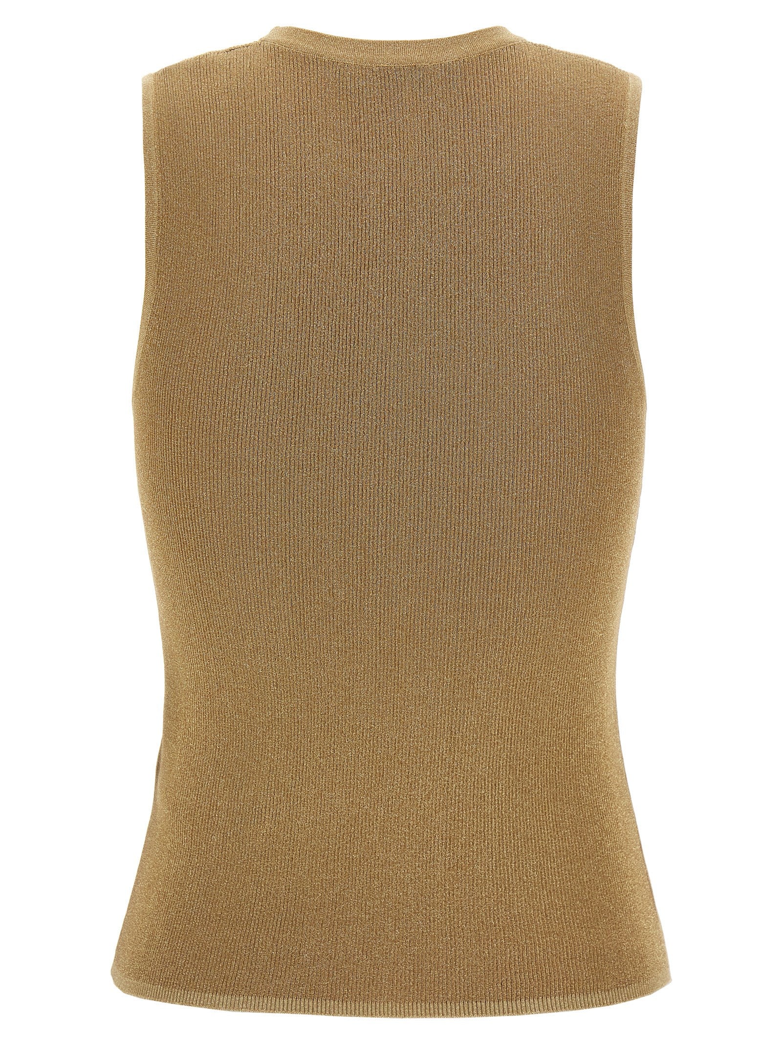 Ärmelloses T-Shirt aus Polyamid in Gold