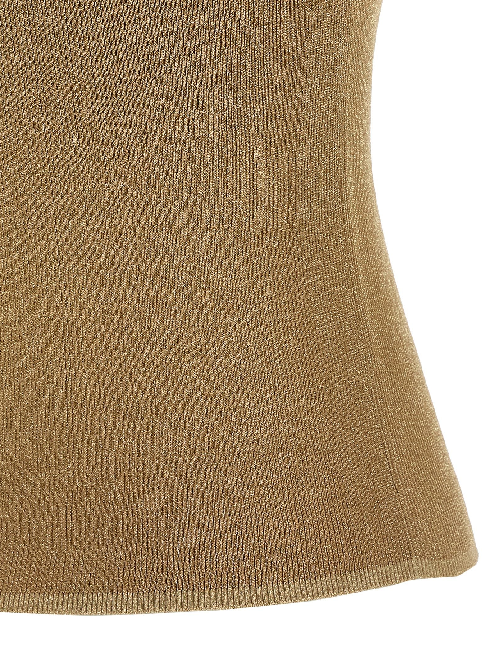 Ärmelloses T-Shirt aus Polyamid in Gold