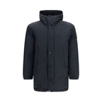 Schwarze Polyester-Jacke in voller Länge