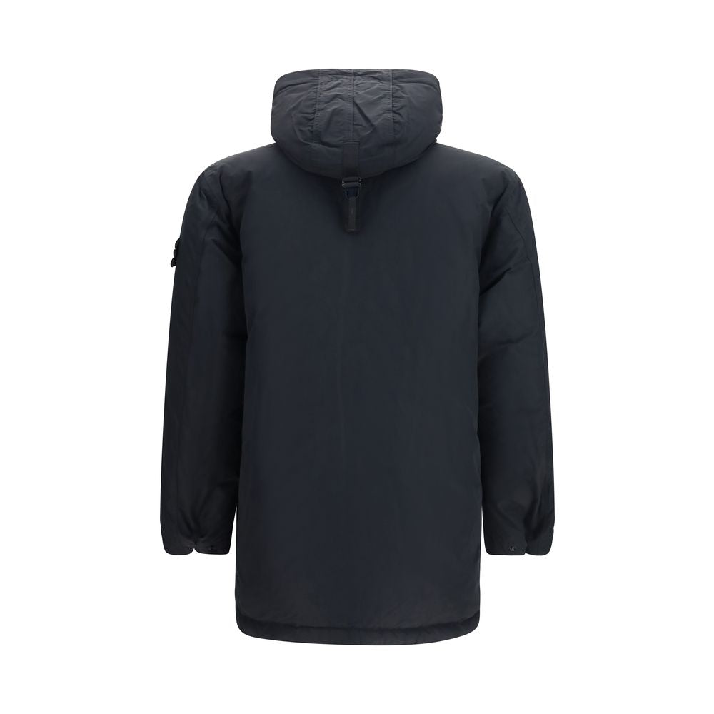 Schwarze Polyester-Jacke in voller Länge