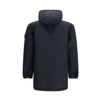 Schwarze Polyester-Jacke in voller Länge