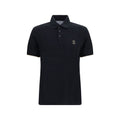 Schwarzes Baumwoll-Poloshirt